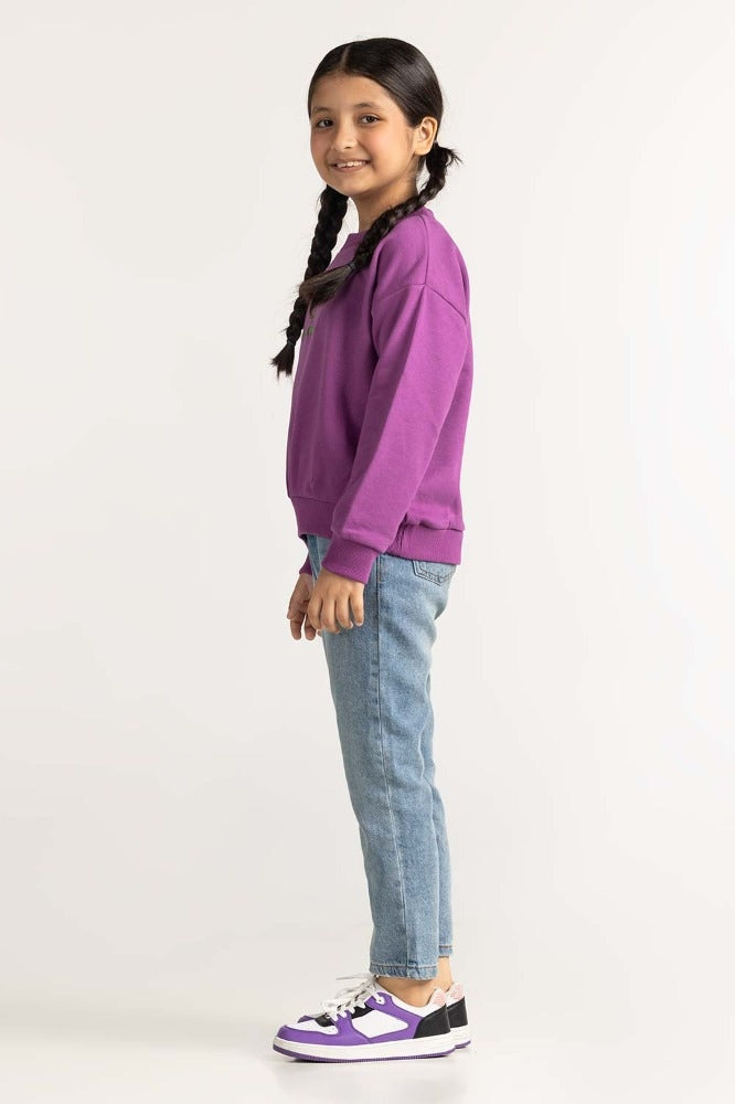 Violet Printed Sweatshirt 224-412-002