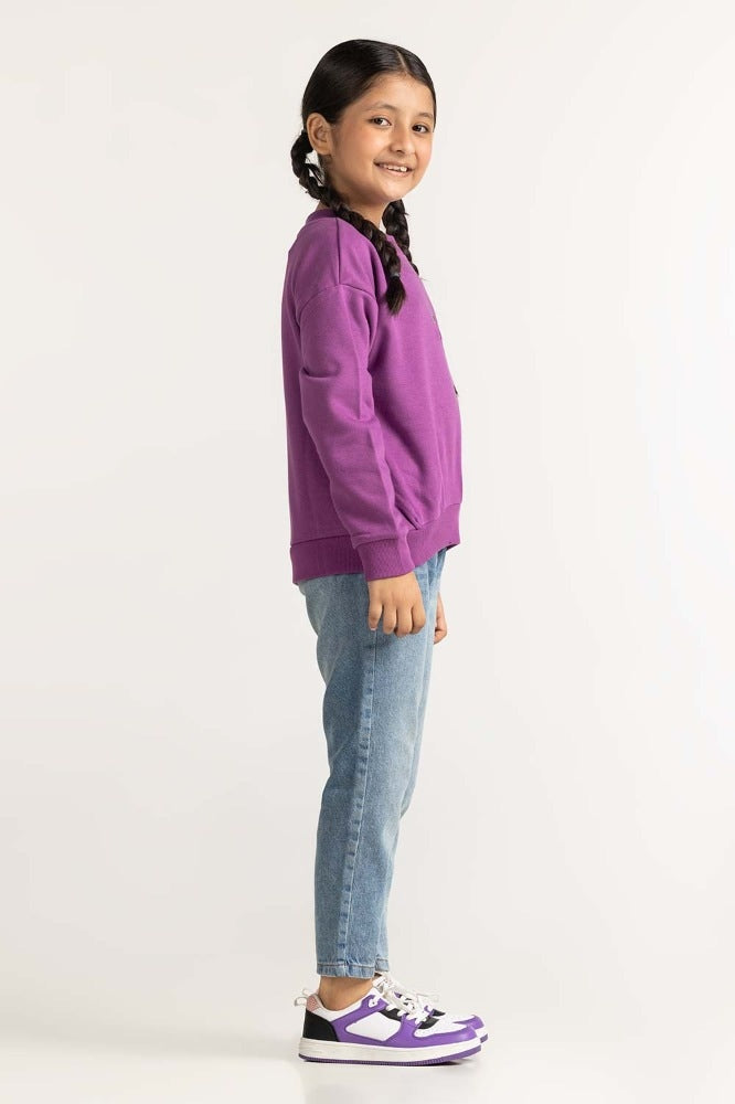 Violet Printed Sweatshirt 224-412-002