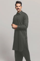 Dark Grey Unstitched Fabric GUL RUBIA LAWN