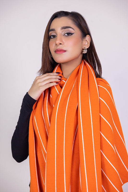 Striped Jacquard Shawl WG-SH-W22-125 B