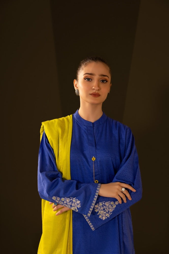 Jacquard Embroidered Shirt And Jacquard Dupatta