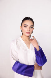 Needle Craft raw-silk Printed Embroidered Shirt WGK-RSS-PE-2087