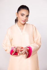Needle Craft raw-silk Printed Embroidered Shirt WGK-RSS-PE-2088