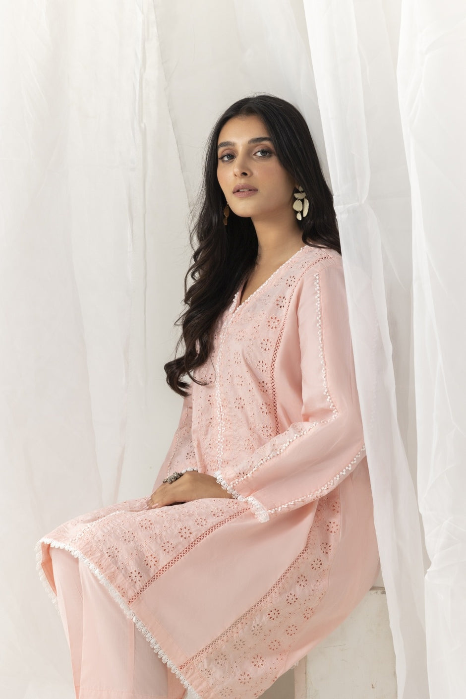 Cambric Embroidered Shirt And Trouser