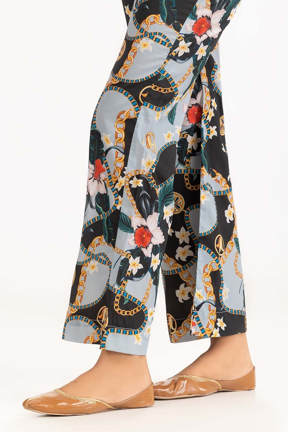 Satin Silk Printed Trouser