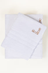 White Combed Embroidered towel 25