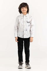 Junior Boy White Button Down Shirt 224-317-007 Junior Boy White Button Down Shirt 224-317-007
