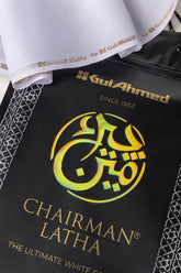 White Chairman Latha Unstitched Fabric Cotton -Pouch Pack