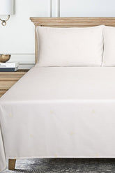 White Dyed Embroidered T-150 Bed Sheet Set
