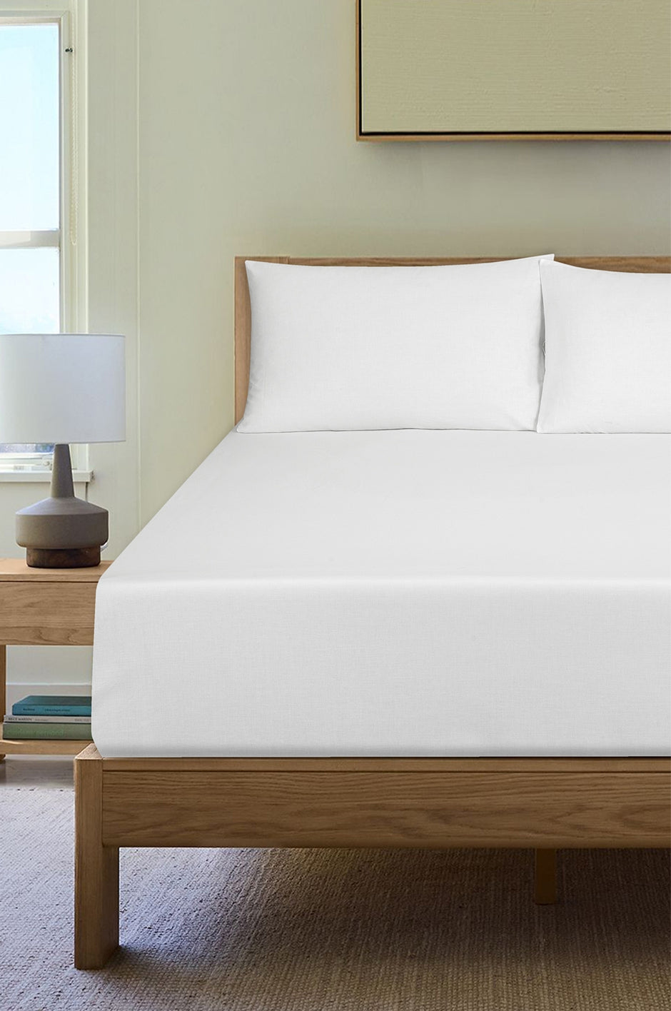 White Glow Dyed Fitted Sheet