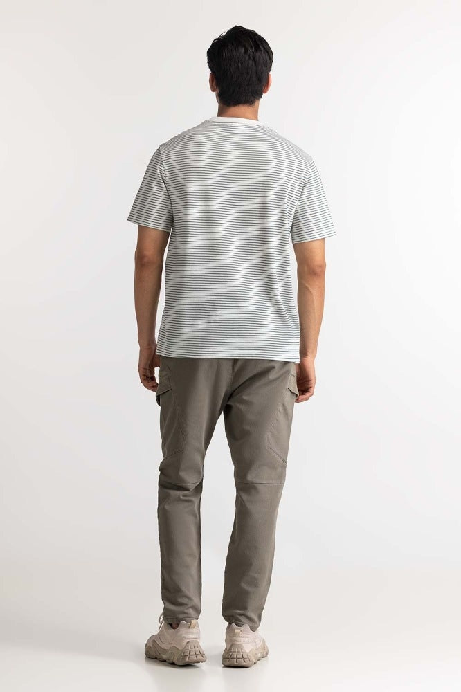 White Green Breton Striped Tee Tee TS-CNSJ24-097