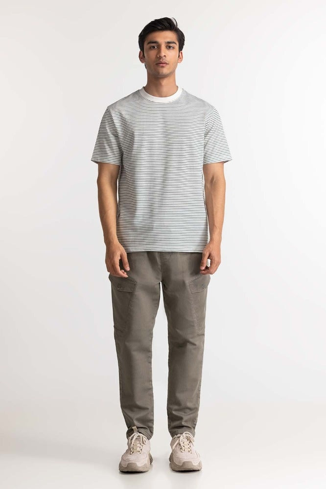 White Green Breton Striped Tee Tee TS-CNSJ24-097