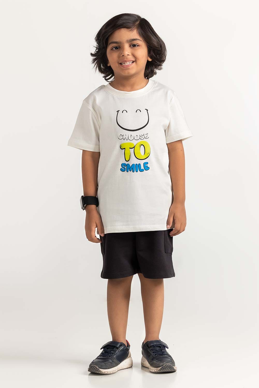 White Green Toddler Boy Knit Printed Tee TB-TS-SS24-039