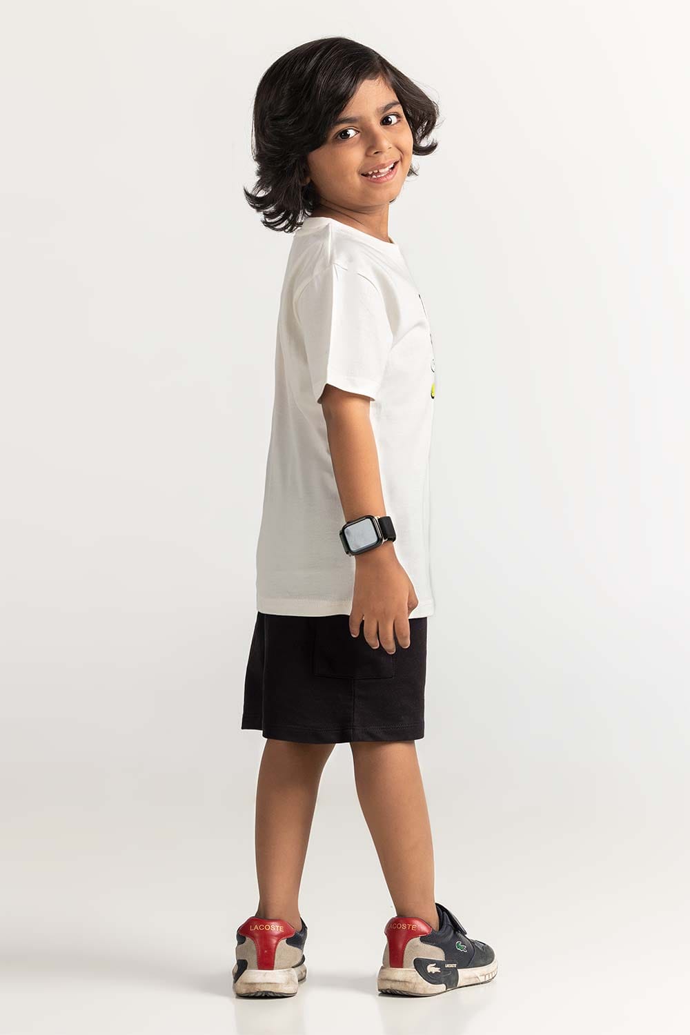 White Green Toddler Boy Knit Printed Tee TB-TS-SS24-039