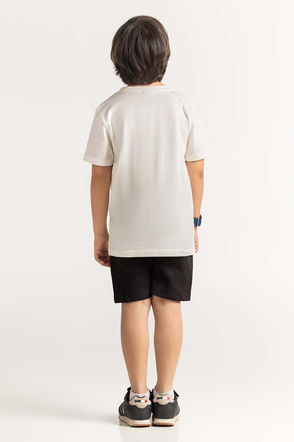 White Junior Boy Knit Printed Tee JB-TS-SS24-038