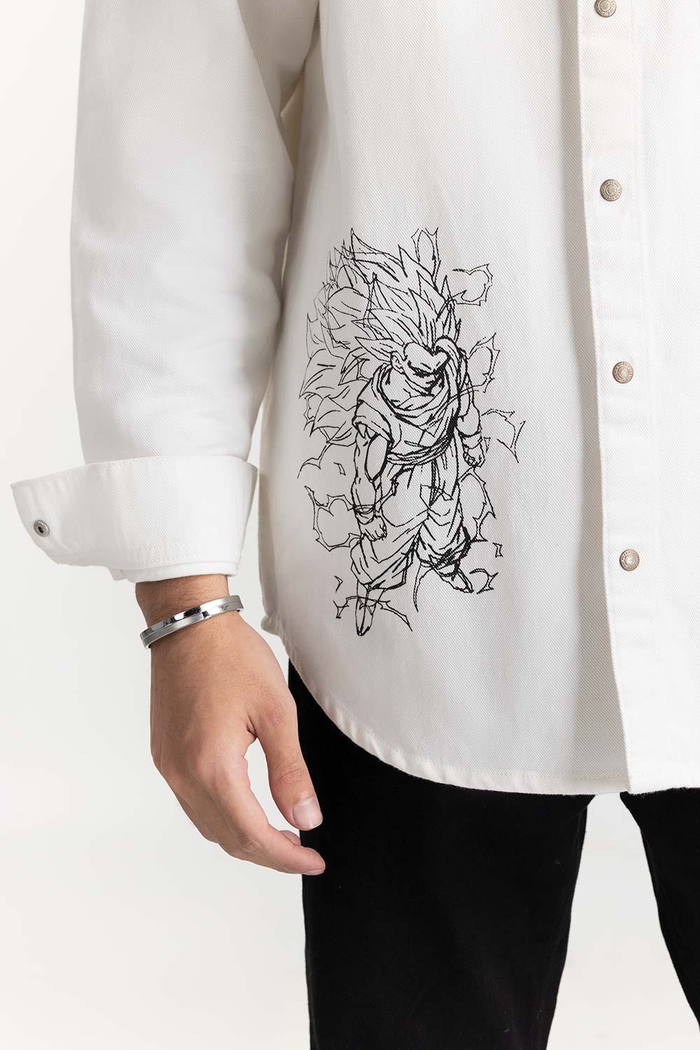 White Non-Denim Overshirt 224-117-015