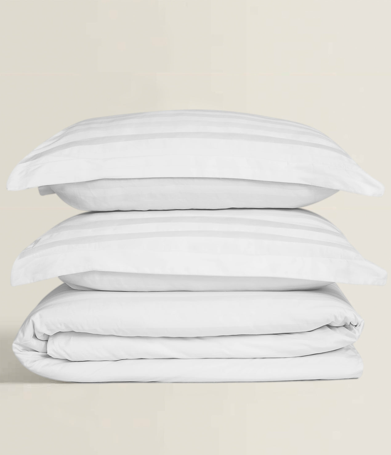 White Stripe Satin T-250 Quilt Cover Set 24