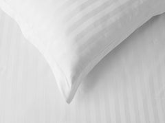 White Stripe Satin T-250 Quilt Cover Set 24 White Stripe Satin T-250 Quilt Cover Set 24