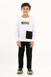 Junior Boy White Sweatshirt 224-312-015