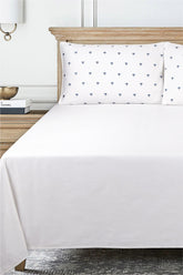 White T-400 Embroidered Bed Sheet Set