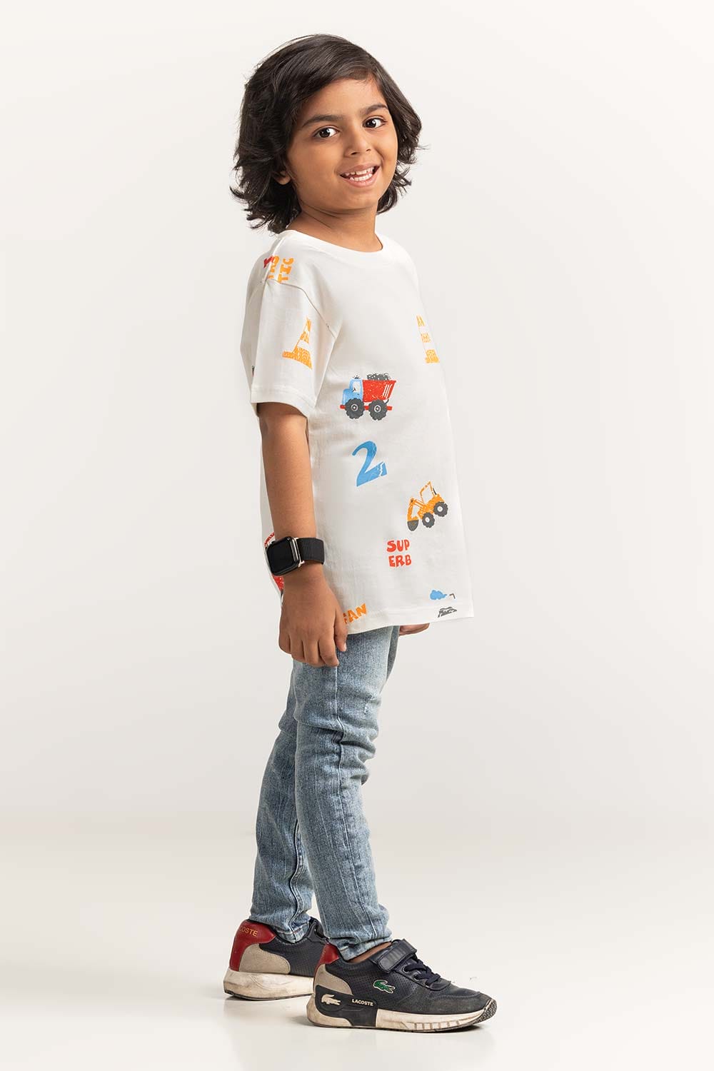 White Toddler Boy Knit Printed Tee TB-TS-SS24-005