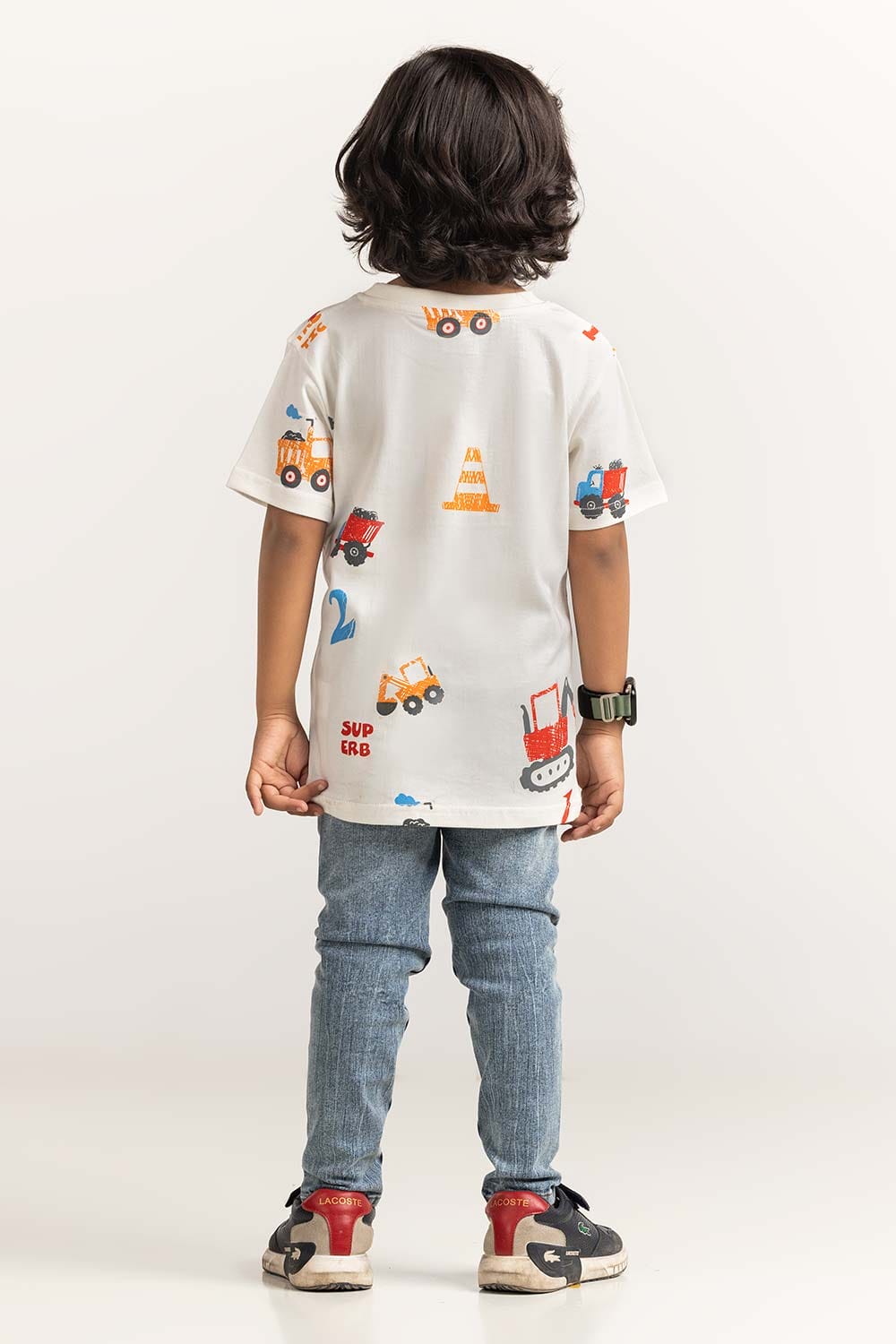 White Toddler Boy Knit Printed Tee TB-TS-SS24-005