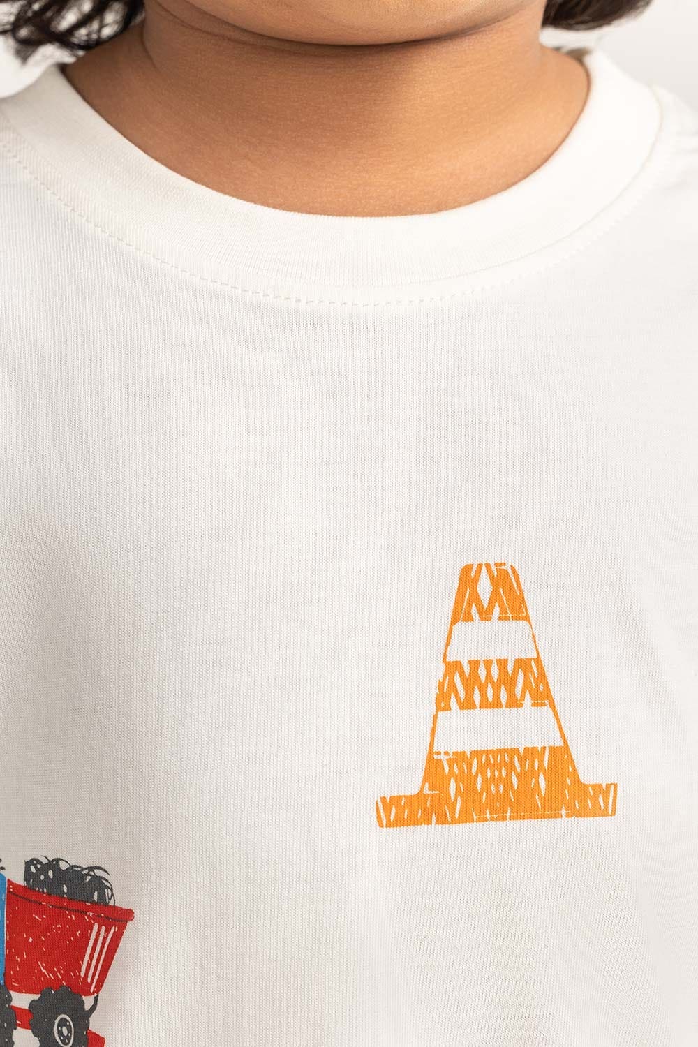 White Toddler Boy Knit Printed Tee TB-TS-SS24-005