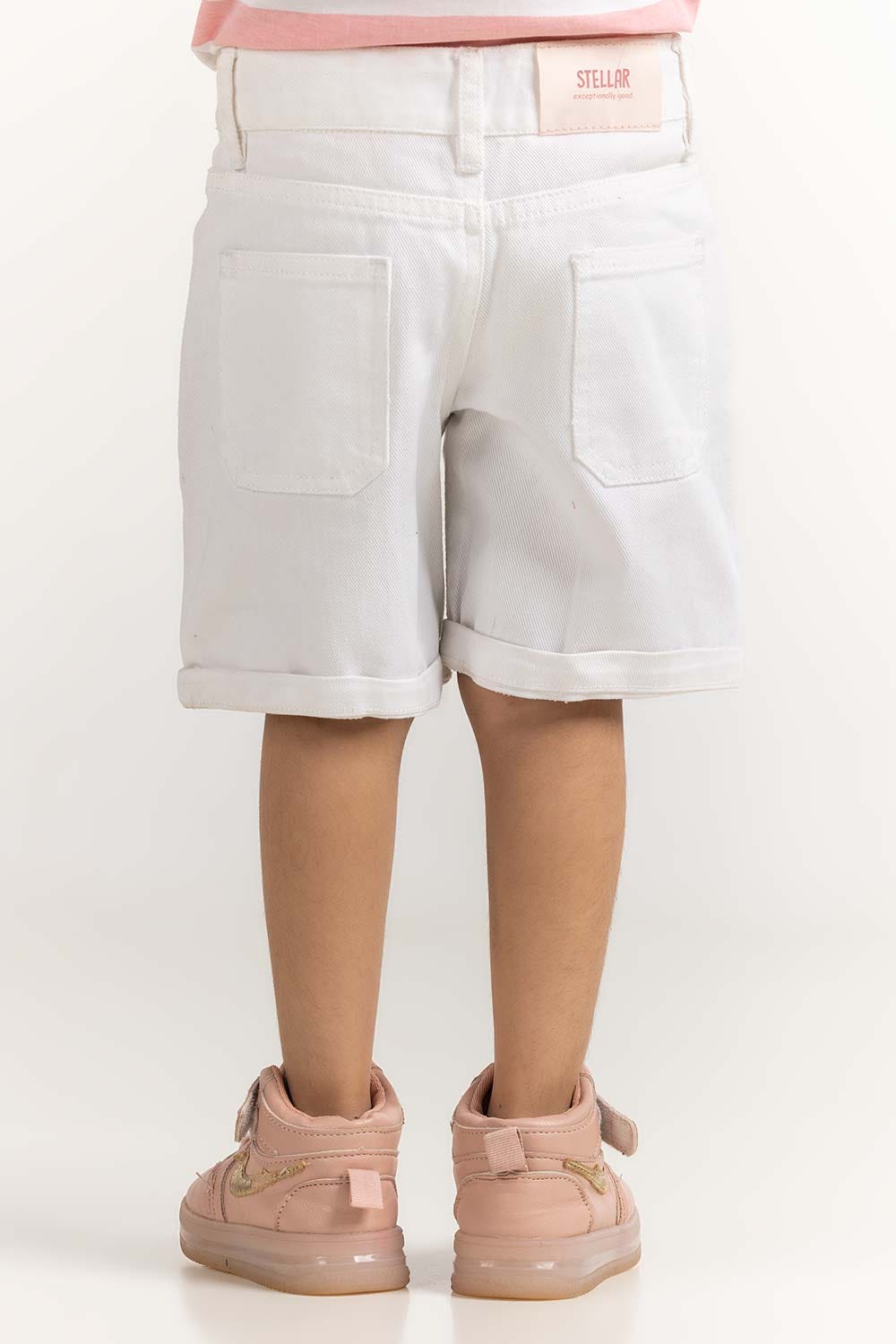 White Toddler Girl Non Denim Short TG-SHT-SS24-006