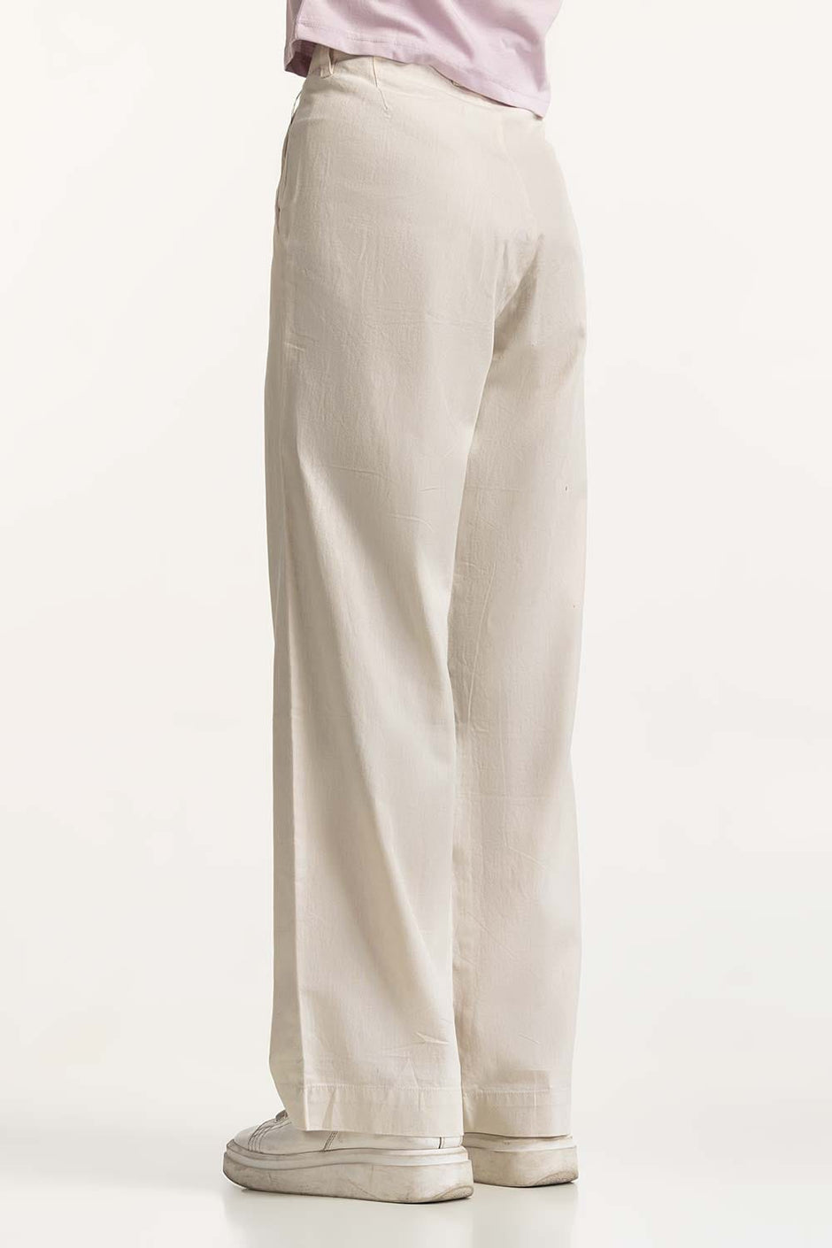 Wide Leg Cotton Linen Blend Trouser
