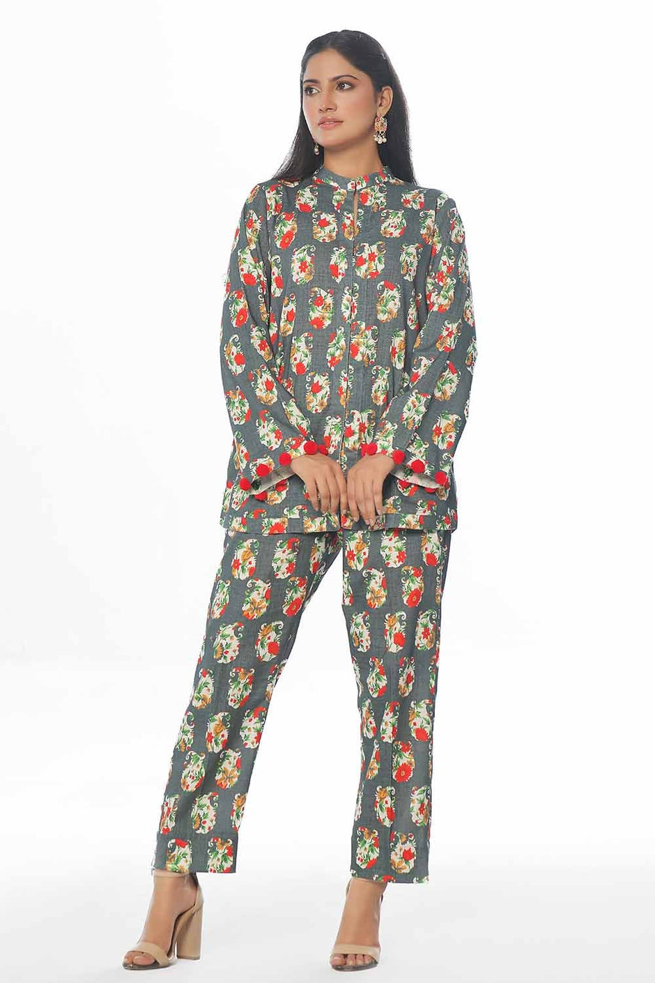 2 Piece Unstitched Printed Khaddar Suit