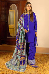 3 Piece Digital Printed Crepe Unstitched Suit with Embroidered Crepe Shawl NS-32010