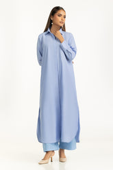 Yarn Dyed Button Down Shirt Dress IPS-55279