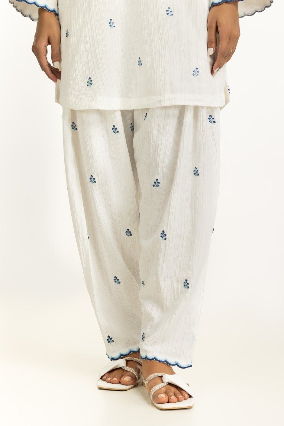 Yarn-dyed Embroidered Co-Ord Set