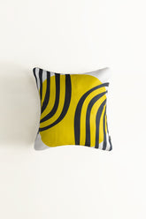 Yellow Oval Digital Printed Cushion Cover