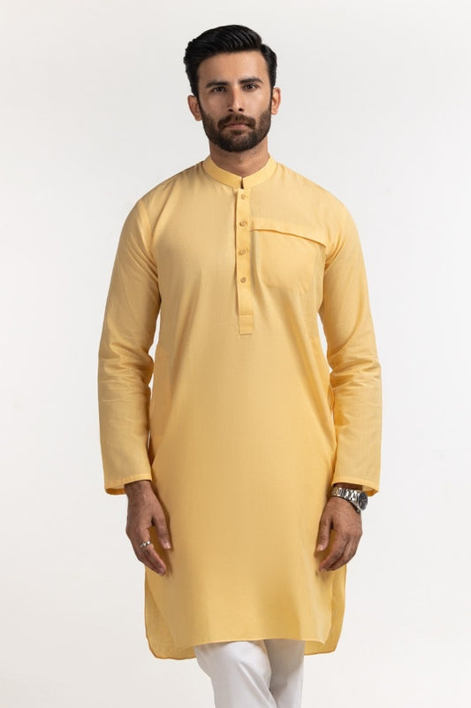 Yellow Basic Kurta KR-STY24-013