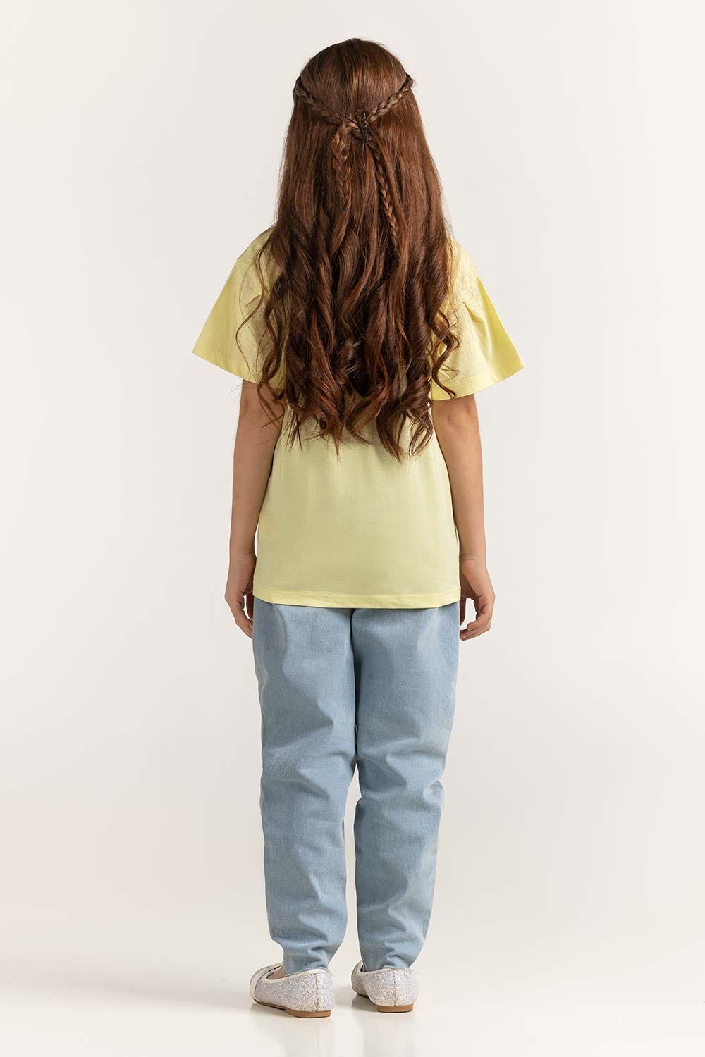 Yellow Junior Girl Knit Printed Tee JG-TS-SS24-028