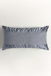 Zari Grey Velvet Embroidered Cushion Cover