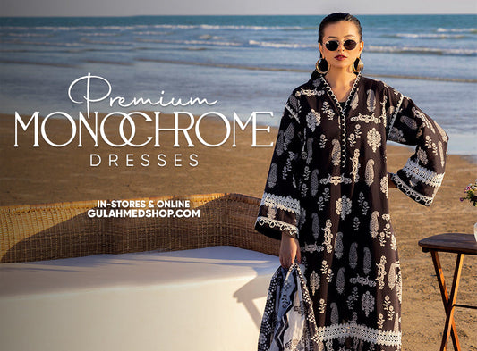 monochrome dresses gul ahmed
