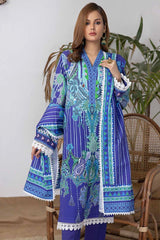 Blue WNS-32170 A Unstitched Fabric Printed Suit