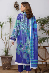 Blue WNS-32170 A Unstitched Fabric Printed Suit