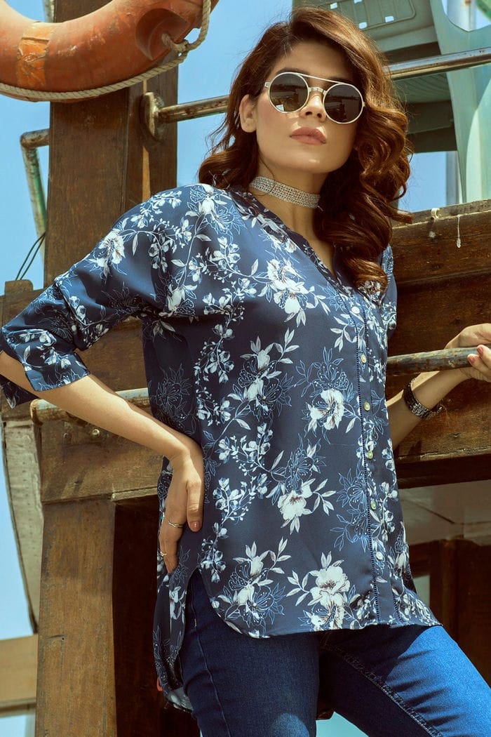 Multi Georget Transfer Printed Shirt SLS-17-08