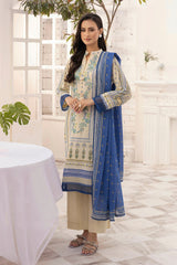 3 Piece Unstitched Embroidered Printed Lawn Suit with Printed Lawn Dupatta CL-52326