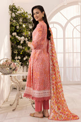 3 Piece Unstitched Embroidered Printed Lawn Suit  CL-52001