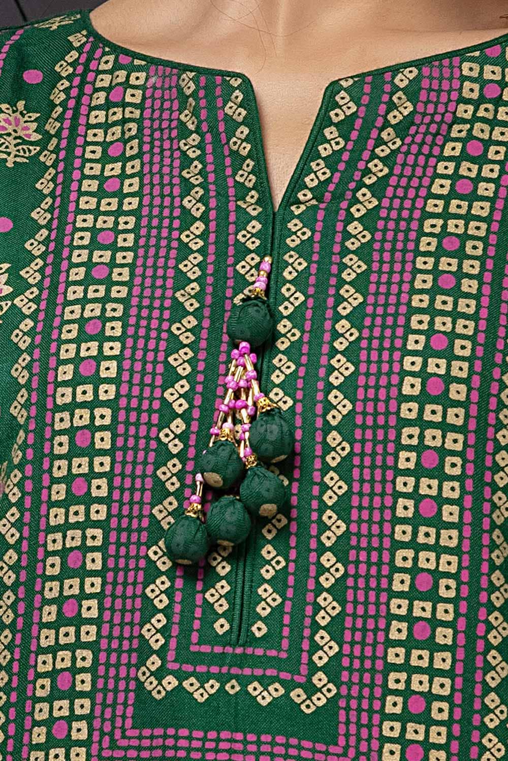 3 Piece Unstitched Gold and Lacquer Printed Suit with Gold and Lacquer Printed Acrylic Dupatta AP-42028