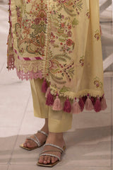 3 Piece Unstitched Printed Lawn Suit with Schiffli Lace Printed Lawn Dupatta CL-52098