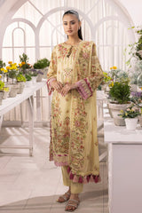 3 Piece Unstitched Printed Lawn Suit with Schiffli Lace Printed Lawn Dupatta CL-52098