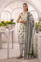 3 Piece Unstitched Schiffli Embroidered Lawn Suit with Printed Lawn Dupatta CL-52481
