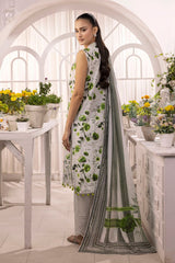 3 Piece Unstitched Schiffli Embroidered Lawn Suit with Printed Lawn Dupatta CL-52481