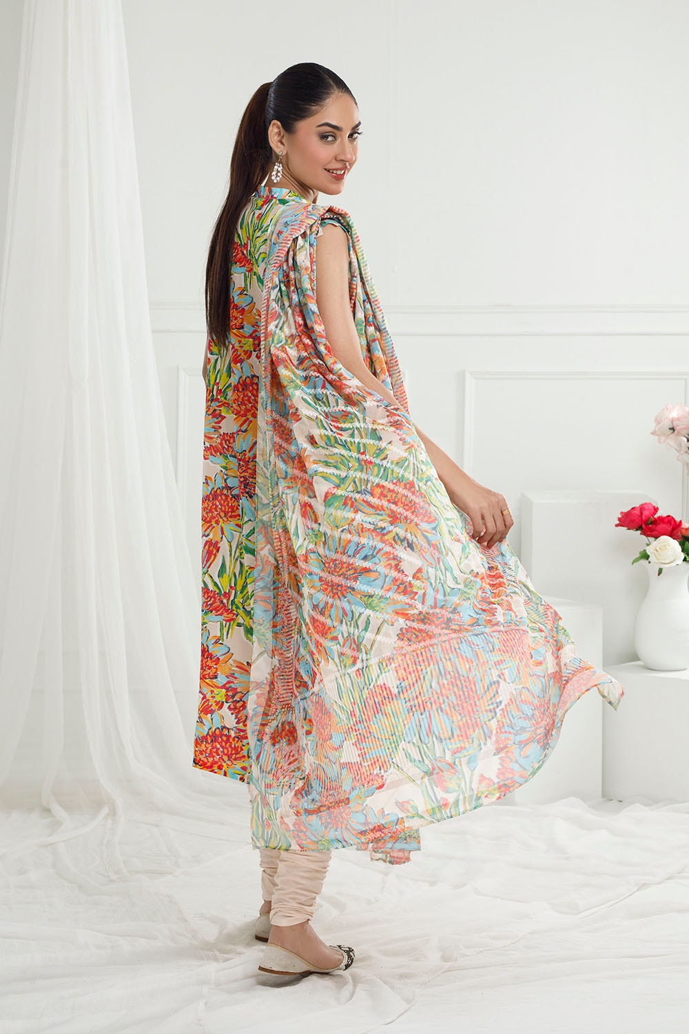 3 Piece Unstitched Printed Pure Bamboo Silk Suit with Printed Silk Dupatta BS-52003