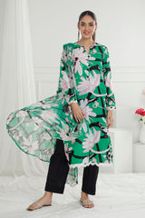 3 Piece Unstitched Printed Lawn Suit with Printed Pure Silk Chiffon Dupatta C-52004